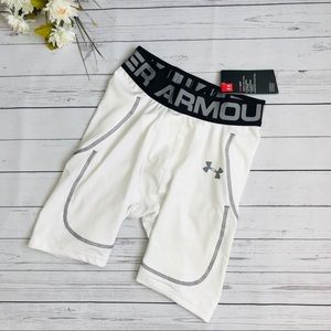 White Football Compression Shorts
